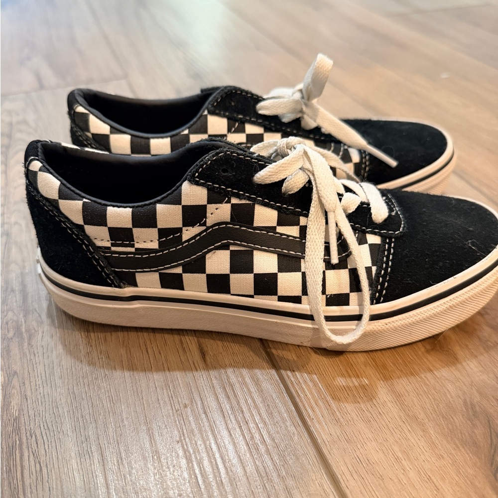 Vans Kids Checkered Black and White Sneakers